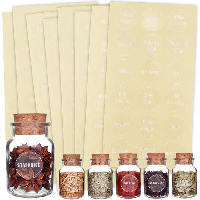 Alt view image 6 of 6 - 288Pcs Seasoning Jar Stickers Spice Bottle Labels PVC Self Adhesive Preprinted Clear Font Words Waterproof Pantry Name Decals Tags for Kitchen Food Box Bottles Seasoning Containers