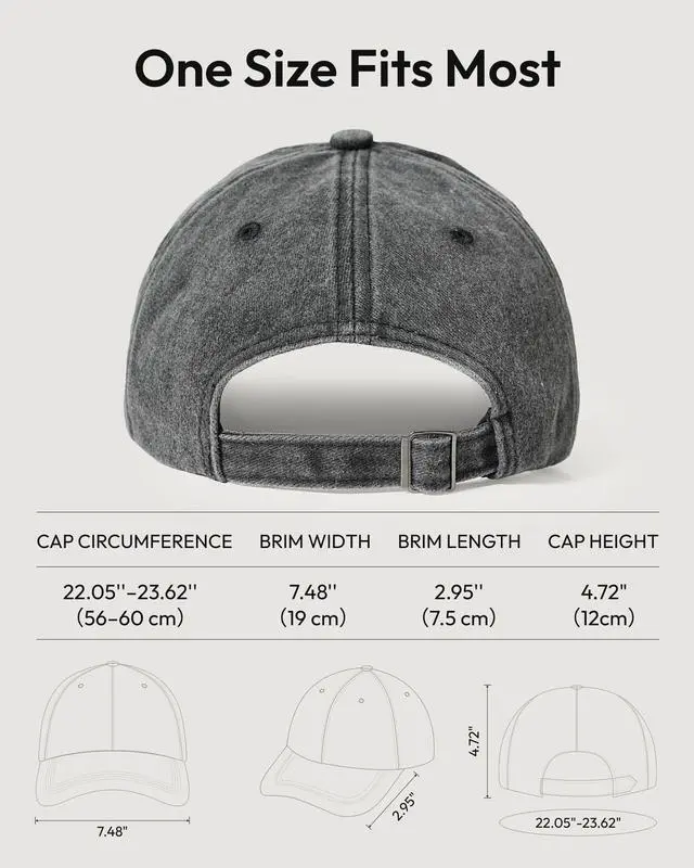 Alt view image 4 of 7 - Fishing Hat for Men Dad, Fishing Gifts for Fishing Lover, Adjustable Embroidered Washed Distressed Baseball Cap, Fathers Day Birthday Gifts for Husband from Wife Black