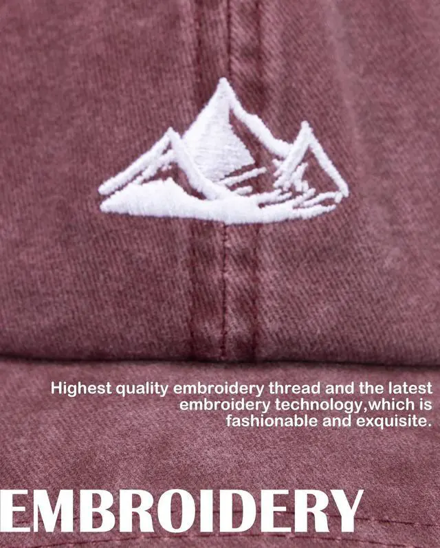 Alt view image 4 of 6 - Dad Hats for Men Womens Baseball Caps Mountain Hat Adjustable Unstructured Vintage Outdoor Cap(Winery)
