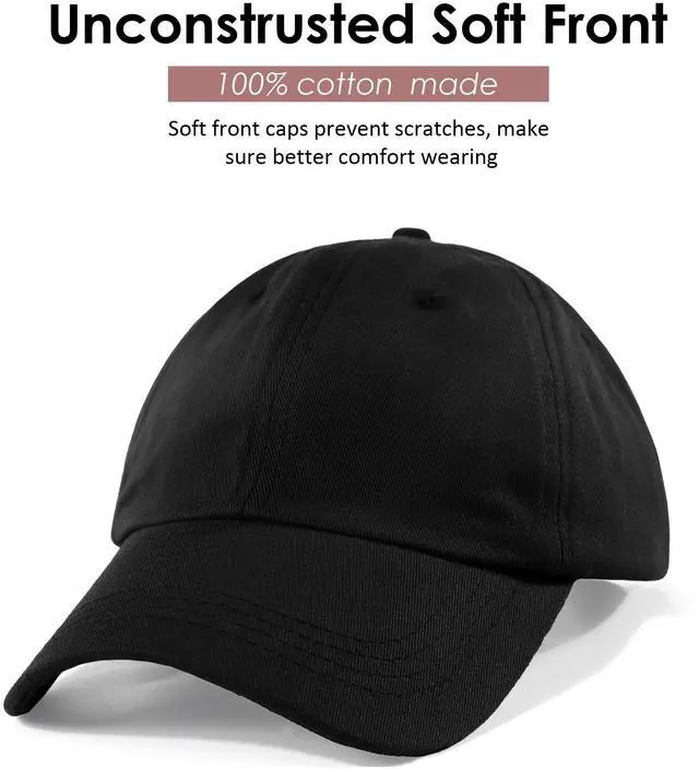 Alt view image 2 of 6 - Womens Satin Lined Unstructured Baseball Cap Unisex Silk Lining Washed Cotton Adjustable Vintage Dad Hat Black