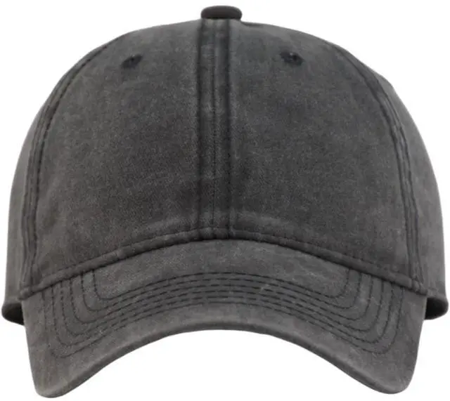 Alt view image 2 of 6 - Vintage Cotton Washed Plain Baseball Caps Adjustable Distressed Dad Hat Men Women Unstructured Low Profile Blank Soft Summer Ball Caps - Black