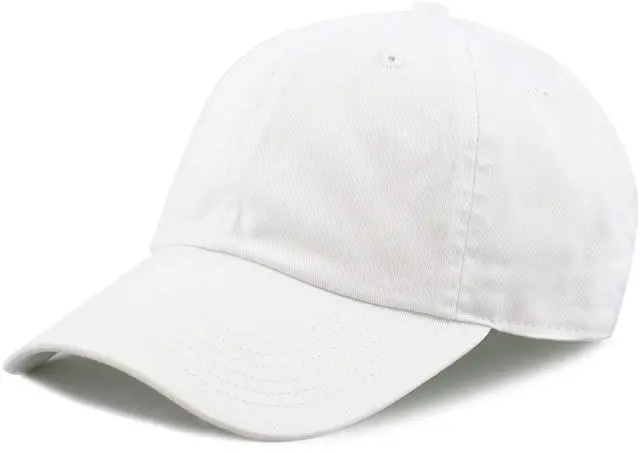 Main image of Cotton Baseball Cap Dad Hat Washed Low Profile Adjustable Hat for Men Women Casual Outdoor Running Golf(White)