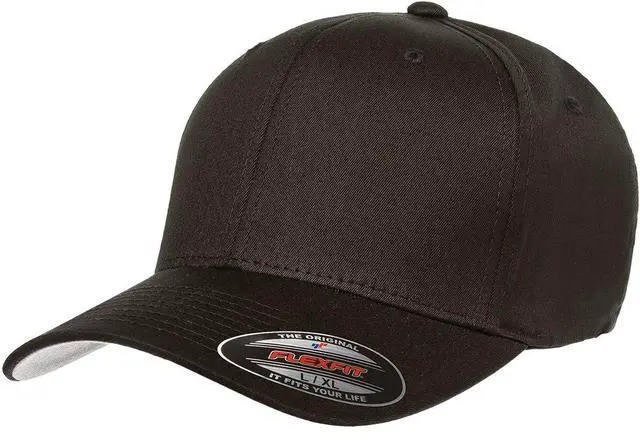 Alt view image 2 of 4 - Unisex Cotton Twill Fitted Baseball Cap, Black, Large-X-Large