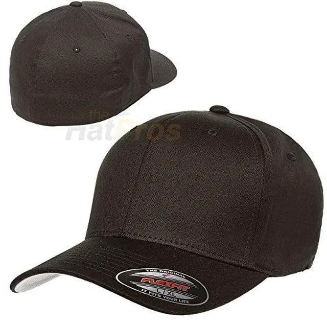 Alt view image 4 of 4 - Unisex Cotton Twill Fitted Baseball Cap, Black, Large-X-Large