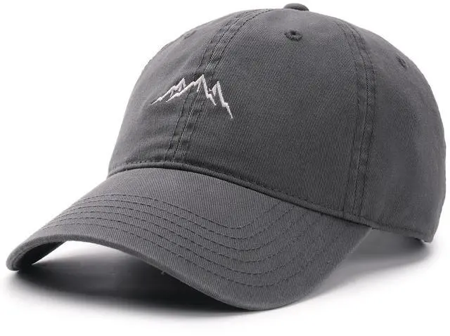 Main image of Baseball Cap Men Mountain Embroidery Dad Hat Unstructured Soft Vintage Washed Cotton Outdoor Hats for Men, Grey, L-XL