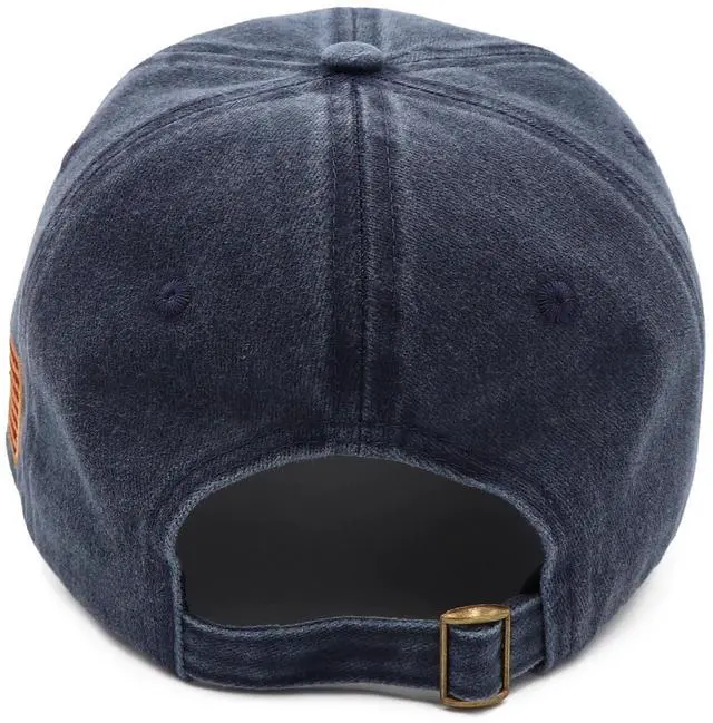 Alt view image 6 of 7 - 250 Anniversary USA Hat 1776-2026, Patriotic Baseball Cap with Eagle Embroidery, Adjustable Retro Washed Commemorative Cap for Men and Women Navy Blue