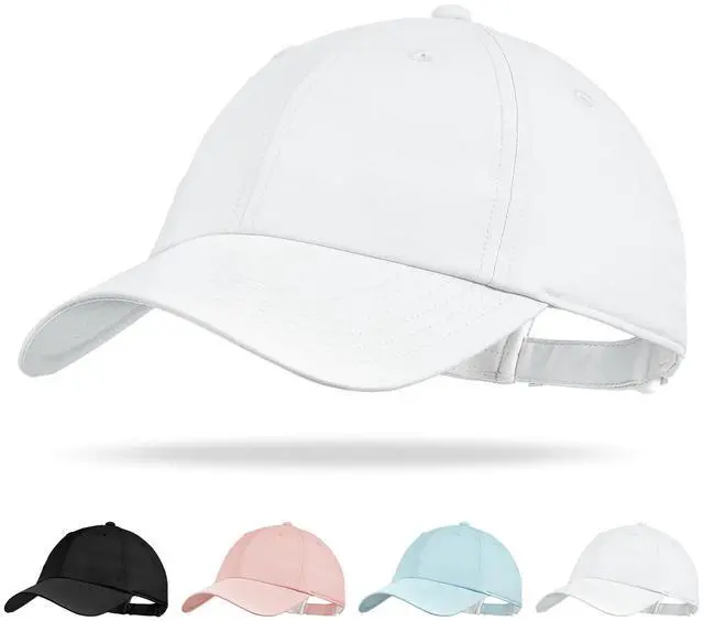 Main image of Kids Sports Baseball Cap for Boys Girls Lightweight UPF 50+ Water Resistant Youth Plain Hat for Running, Tennis, Golf White