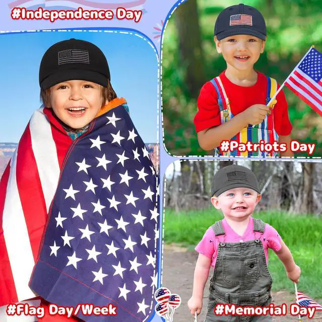 Alt view image 3 of 6 - Toddler Hats Boys 2T-4T Toddler Baseball Hat Toddler Baseball Cap Toddler Boy Hat Toddler Cap Toddler American Flag Hat