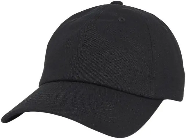 Main image of Classic Dad Hat 100% Cotton, Adjustable Metal Buckle Strap, Low-Profile Fit, Breathable and Packable Baseball Cap Unisex, Black