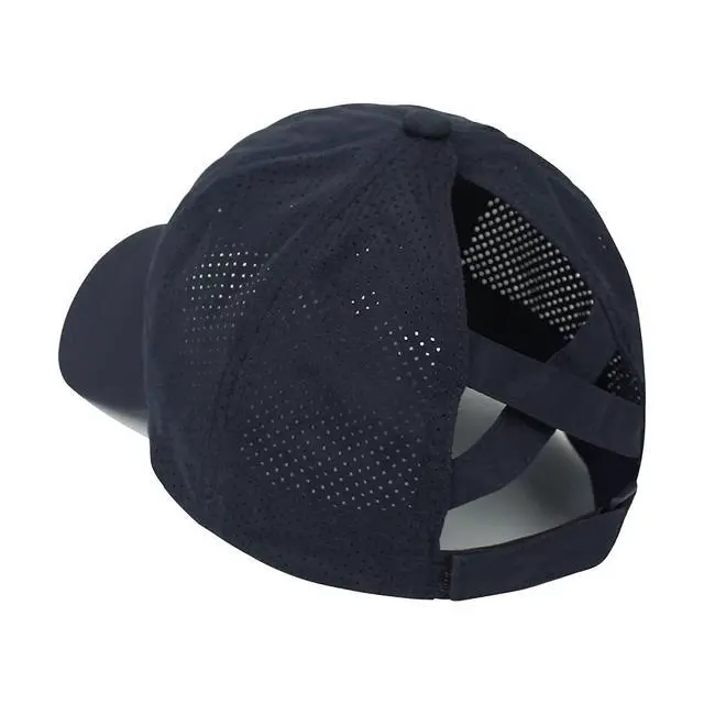Alt view image 2 of 7 - Womens Criss Cross Ponytail Baseball Cap Adjustable High Messy Bun Ponycap Trucker Hats Quick Drying Mesh Dad Hat for Outdoor Sports Travel Navy Blue