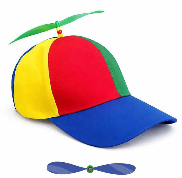 Main image of Colorful Propeller Hat Baseball Cap: Funny Adjustable Helicopter Cap Propeller Hat Adult Snapback Baseball Hat