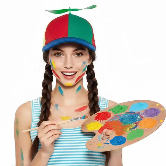 Alt view image 2 of 7 - Colorful Propeller Hat Baseball Cap: Funny Adjustable Helicopter Cap Propeller Hat Adult Snapback Baseball Hat