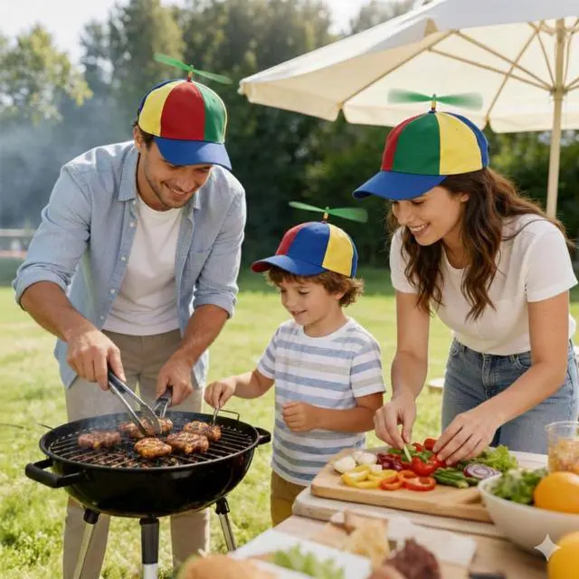 Alt view image 5 of 7 - Colorful Propeller Hat Baseball Cap: Funny Adjustable Helicopter Cap Propeller Hat Adult Snapback Baseball Hat