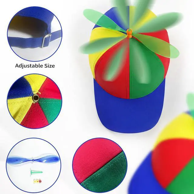 Alt view image 6 of 7 - Colorful Propeller Hat Baseball Cap: Funny Adjustable Helicopter Cap Propeller Hat Adult Snapback Baseball Hat
