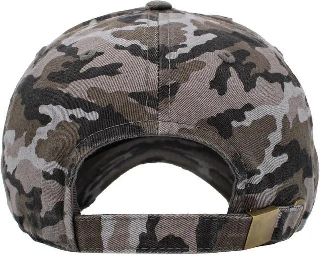 Alt view image 3 of 7 - KBE-VINTAGE BLK-CAM Vintage Washed Cotton Baseball Cap, Black Camo