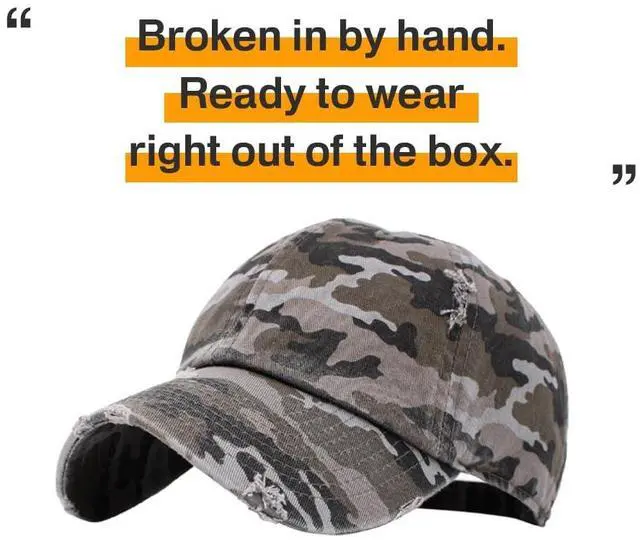 Alt view image 4 of 7 - KBE-VINTAGE BLK-CAM Vintage Washed Cotton Baseball Cap, Black Camo
