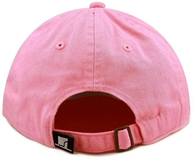 Alt view image 4 of 7 - Kids Washed Low Profile Cotton and Denim Plain Baseball Cap Hat (2-5 yrs, Light Pink)
