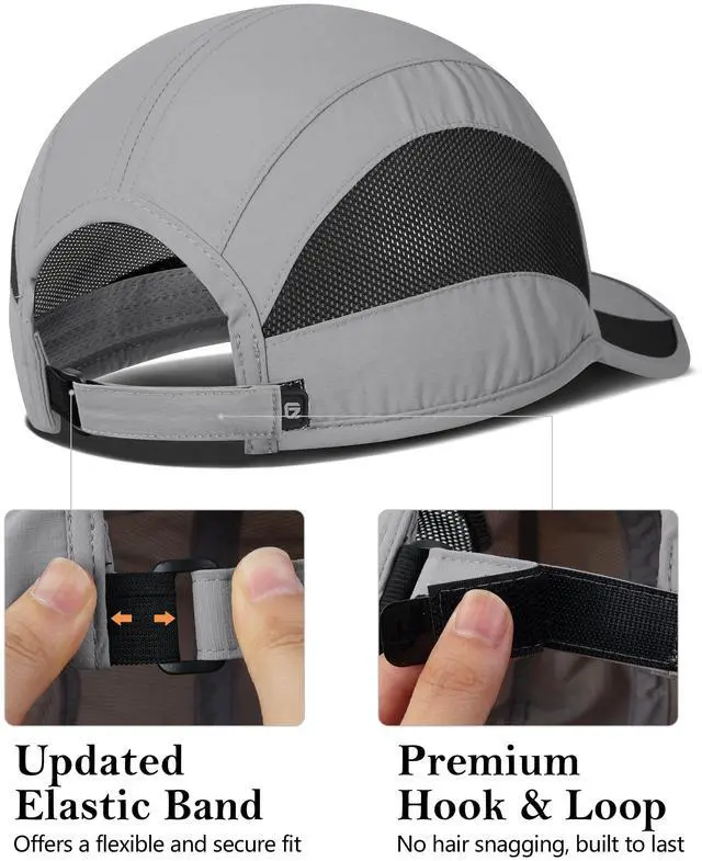 Alt view image 3 of 7 - Outdoor Running Hat Men's Cooling UPF50+ Womens Baseball Cap Sport Mesh Sun Hat Trucker Dad Hats Quick Dry Breathable Unstructured for Summer Camping Hiking Light Grey S/M 6 7/8-7 1/4