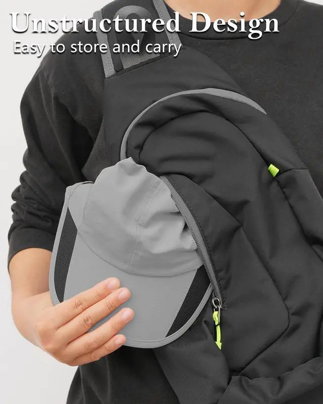 Alt view image 4 of 7 - Outdoor Running Hat Men's Cooling UPF50+ Womens Baseball Cap Sport Mesh Sun Hat Trucker Dad Hats Quick Dry Breathable Unstructured for Summer Camping Hiking Light Grey S/M 6 7/8-7 1/4
