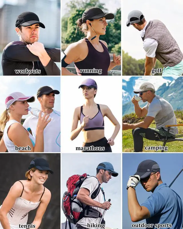 Alt view image 7 of 7 - Outdoor Running Hat Men's Cooling UPF50+ Womens Baseball Cap Sport Mesh Sun Hat Trucker Dad Hats Quick Dry Breathable Unstructured for Summer Camping Hiking Light Grey S/M 6 7/8-7 1/4