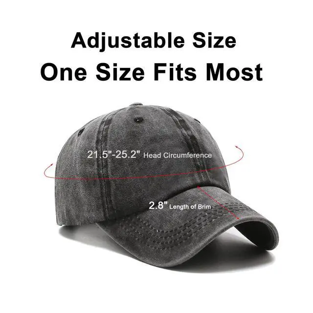Alt view image 5 of 7 - Original Classic Low Profile Baseball Cap Golf Dad Hat Adjustable Cotton Hats Men Women Unconstructed Plain Cap Black(Washed)