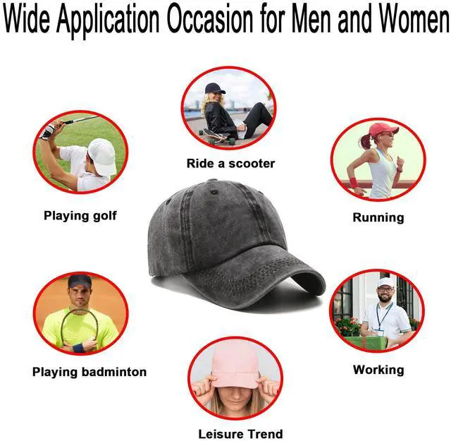 Alt view image 4 of 7 - Original Classic Low Profile Baseball Cap Golf Dad Hat Adjustable Cotton Hats Men Women Unconstructed Plain Cap Black(Washed)