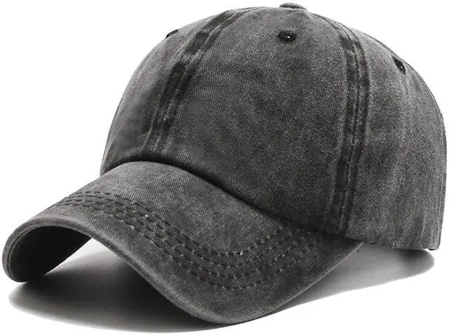 Main image of Original Classic Low Profile Baseball Cap Golf Dad Hat Adjustable Cotton Hats Men Women Unconstructed Plain Cap Black(Washed)