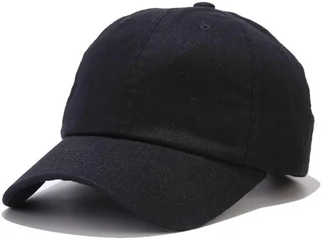 Main image of Baseball Cap Golf Dad Hat Adjustable Original Classic Low Profile Cotton Hat Unconstructed Plain Cap Men Women Black
