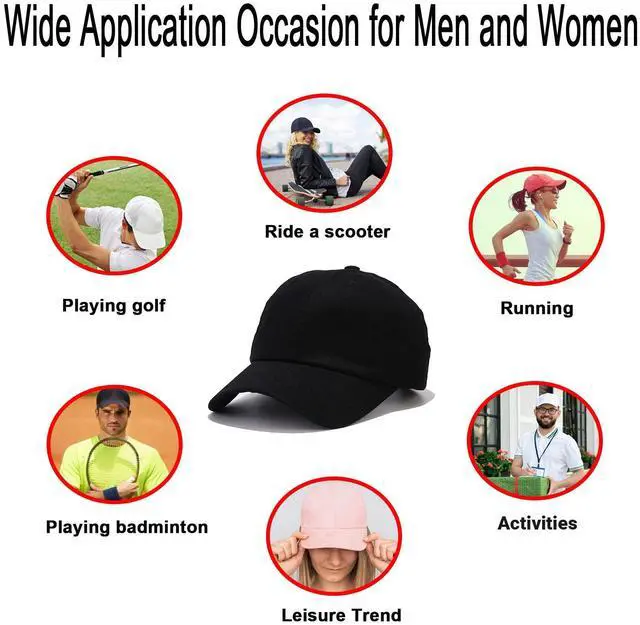 Alt view image 5 of 6 - Baseball Cap Golf Dad Hat Adjustable Original Classic Low Profile Cotton Hat Unconstructed Plain Cap Men Women Black