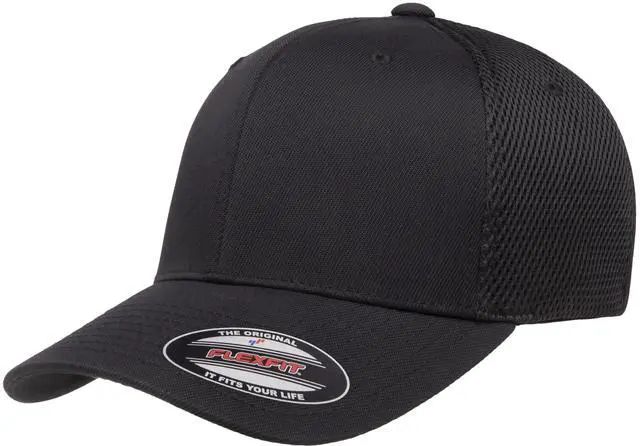 Main image of Unisex Ultrafibre Airmesh Fitted Trucker Hat, Black, Large-X-Large