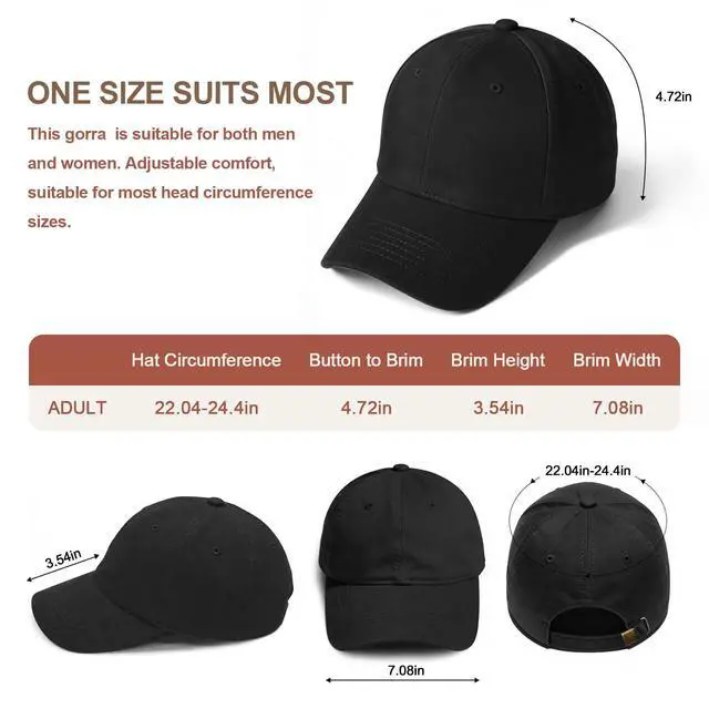 Alt view image 2 of 6 - Baseball Cap Women Baseball Hat for Men,Vintage Adjustable Low Profile Ball Cap,Unisex Cotton Dad Hat for Daily Use Running WorkoutsBlack