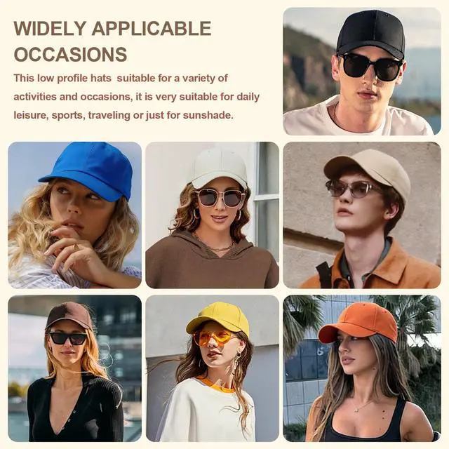 Alt view image 5 of 6 - Baseball Cap Women Baseball Hat for Men,Vintage Adjustable Low Profile Ball Cap,Unisex Cotton Dad Hat for Daily Use Running WorkoutsBlack