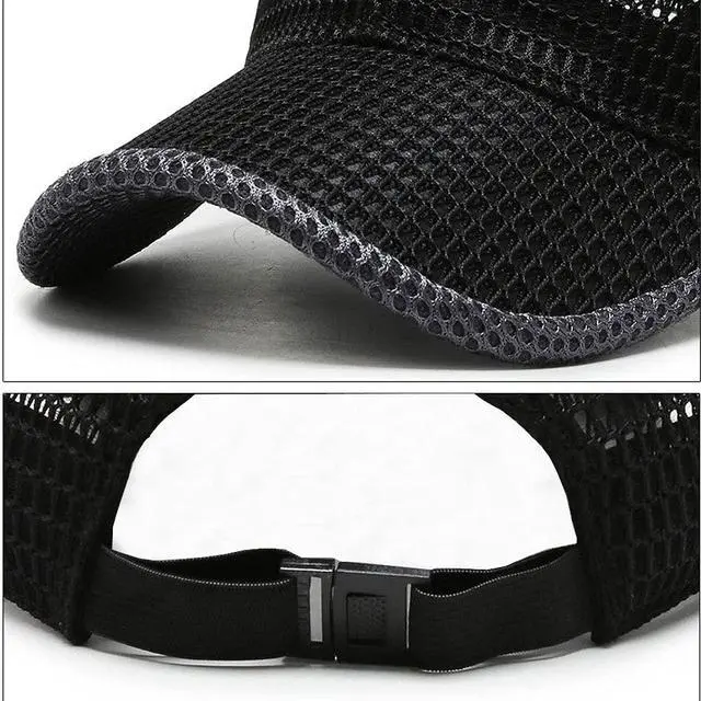 Alt view image 4 of 5 - Summer Mesh Baseball Cap for Men Women Trucker Mesh Hat Baseball Hats Outdoor Sports Running hat (2-Black)
