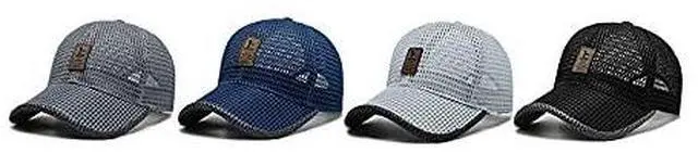 Alt view image 5 of 5 - Summer Mesh Baseball Cap for Men Women Trucker Mesh Hat Baseball Hats Outdoor Sports Running hat (2-Black)