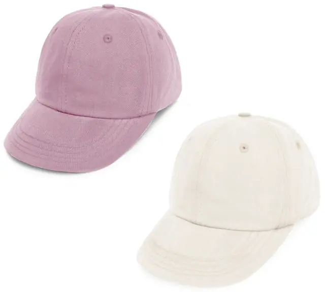 Main image of 2 Packs Toddler Boys Girls Baseball Summer Hat Kids Baseball Cap Baby Sun Hat Cotton Dustypink&White 0-4T