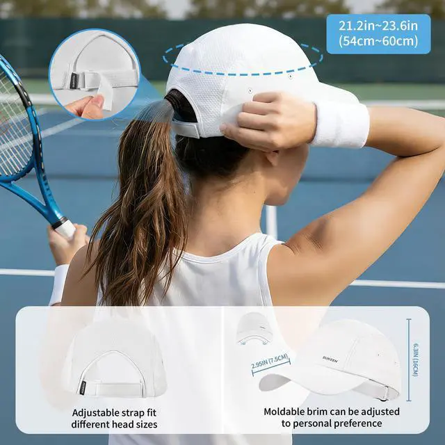 Alt view image 3 of 6 - Lightweight Baseball Cap for Women Men Running Hat with Breathable Mesh Unstructured Sports Hat for Outdoor Daily White