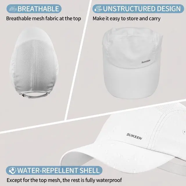 Alt view image 5 of 6 - Lightweight Baseball Cap for Women Men Running Hat with Breathable Mesh Unstructured Sports Hat for Outdoor Daily White