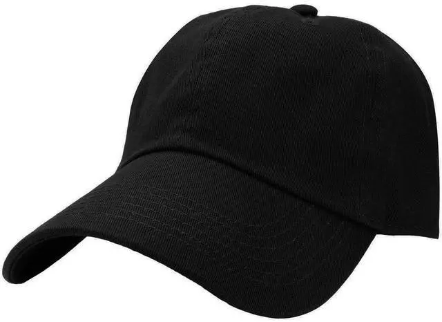 Main image of Classic Baseball Cap Dad Hat 100% Cotton Soft Adjustable Size Black