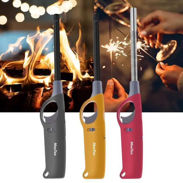 Alt view image 3 of 7 - No Butane Fuel Inside - 3 Pack Refillable Butane Lighter, Multi-Purpose Lighters for Camping Survival Hiking Fishing