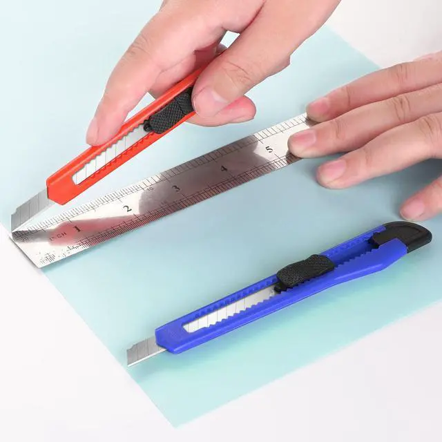 Alt view image 2 of 6 - 24Pack Box Cutters (9MM Wide Blade Cutter) Utility Knife Box Cutter Retractable, Compact, Extended Use for Heavy Duty Office, Home, Arts Crafts, Hobby(Mix)