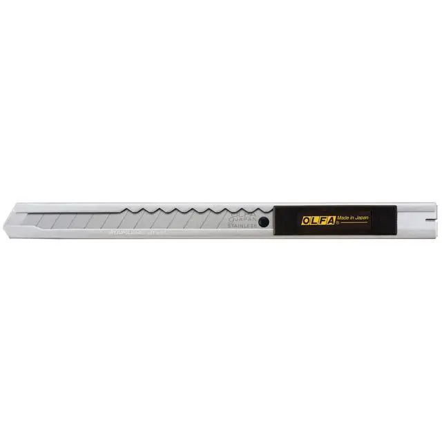 Alt view image 3 of 4 - 9mm Stainless Steel Utility Knife (SVR-1) - Multi-Purpose Retractable Precision Knife w/Snap-Off Blade, Replacement Blades: Any OLFA 9mm Blade