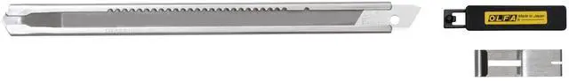 Alt view image 3 of 4 - 9mm Stainless-Steel Utility Knife (SVR-2) - Multi-Purpose Retractable Precision Knife w/Stainless-Steel Snap-Off Blade, Replacement Blades: Any OLFA 9mm Blade