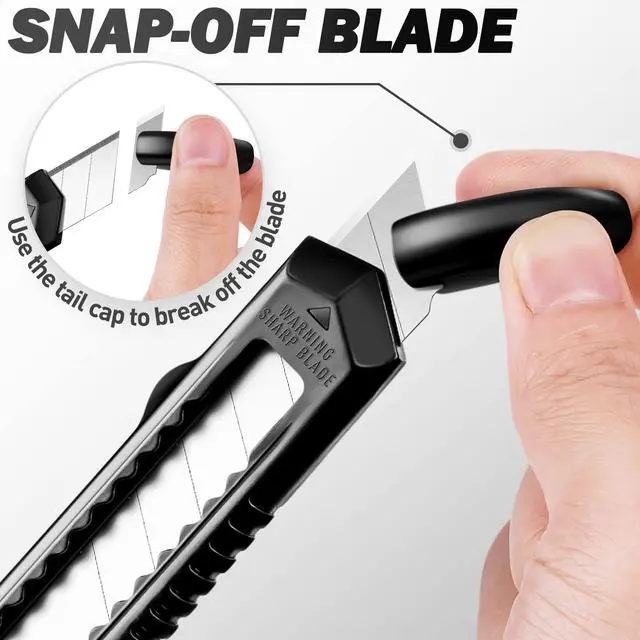Alt view image 5 of 6 - 30 Pack Box Cutter Retractable, Box Cutters with 18mm Wide Utility Blades, Sharp Utility Knife Retractable, Box Cutter Knife for Office, Home, Arts Crafts, Hobby, Cardboard, Paper