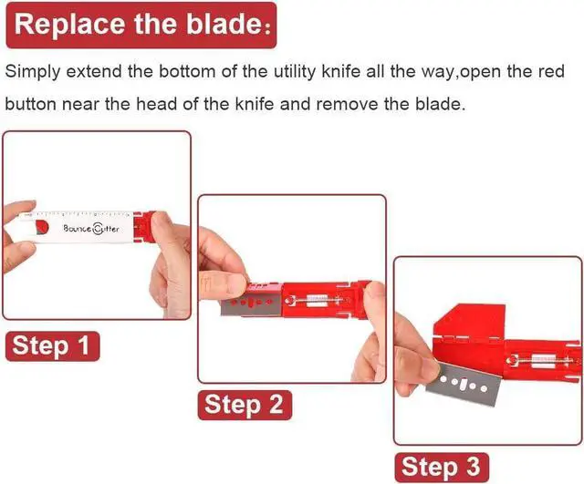 Alt view image 4 of 7 - Retractable Utility Knife Box Cutter Set, 3PCS Cardboard Cutter with 20PCS Blades, Compact, Extended Use for Heavy Duty Office, Home, Arts Crafts, Hobby for Cutting Boxes, Cartons