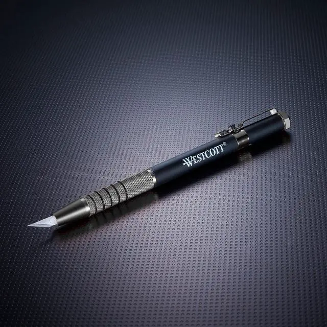 Alt view image 7 of 7 - 16963 Pen-Style Retractable CarboTitanium Bonded Hobby Knife, Silver