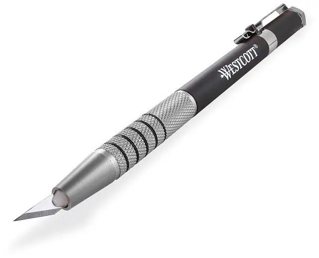 Main image of 16963 Pen-Style Retractable CarboTitanium Bonded Hobby Knife, Silver