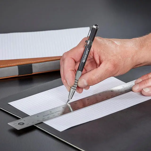 Alt view image 6 of 7 - 16963 Pen-Style Retractable CarboTitanium Bonded Hobby Knife, Silver