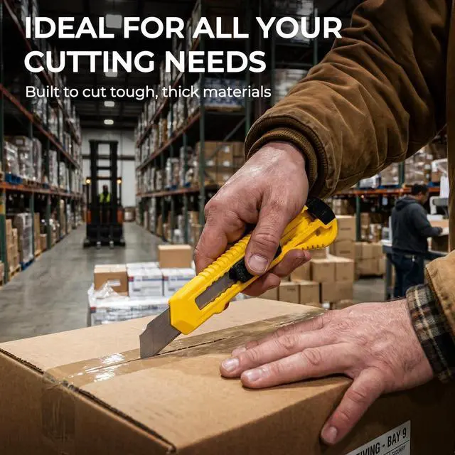 Alt view image 4 of 7 - 15 Pack Utility Knives with 30 PCS Extra Blades, Plastic Box Cutters Bulk Retractable Razor Knife Snap Off Blades 18mm for Heavy Duty Office, Home, Arts Crafts, Hobby