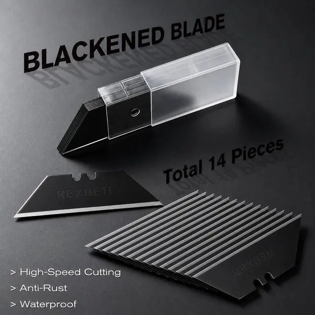 Alt view image 4 of 7 - 4-Pack Utility Knife, Heavy Duty Aluminum Shell Retractable Box Cutter for Cartons, Cardboard and Boxes, Extra 10 Blades Included