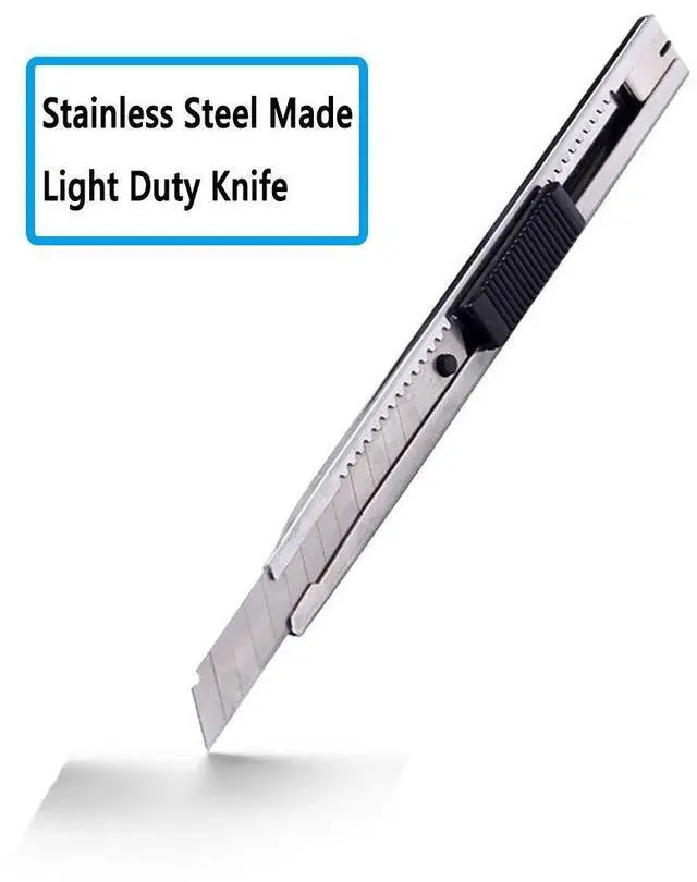 Alt view image 3 of 7 - 9mm Snap Off Utility Knife 5 Pack High Hardness Retractable Box Cutters with Snap Off Blades,Art Craft Hobby Cutter 9mm Knife for Home Office Workstation